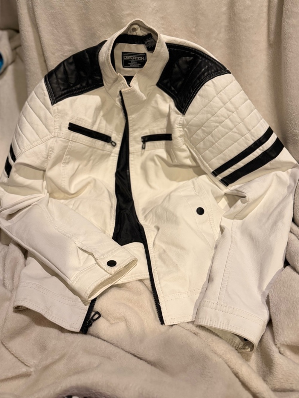 Distortion Faux Leather jacket